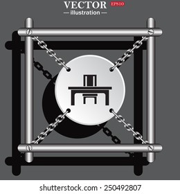 desk and chair, a table in the office.  Vector illustration EPS 10