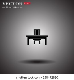 desk and chair, a table in the office.  Vector illustration EPS 10