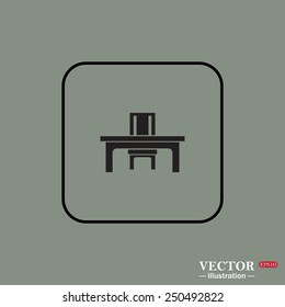 desk and chair, a table in the office.  Vector illustration EPS 10