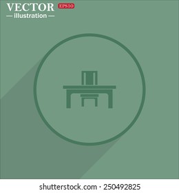 desk and chair, a table in the office.  Vector illustration EPS 10