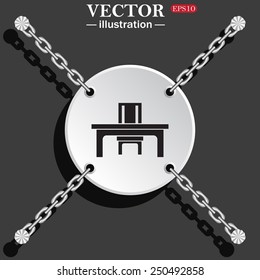 desk and chair, a table in the office.  Vector illustration EPS 10