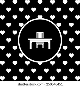 desk and chair, a table in the office.  Vector illustration EPS 10