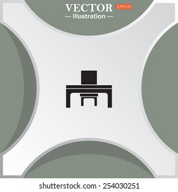 desk and chair, a table in the office.  Vector illustration EPS 10
