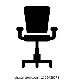 Desk Chair Vector Glyph Icon For Personal And Commercial Use.
