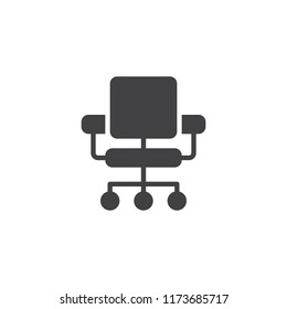 Desk chair vector icon. filled flat sign for mobile concept and web design. Office chair simple solid icon. Symbol, logo illustration. Pixel perfect vector graphics