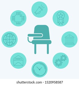 Desk chair vector icon sign symbol