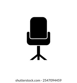 Icono de Vector de silla de escritorio. ilustración de estilo de moda negra plana simple para Web y App.. eps