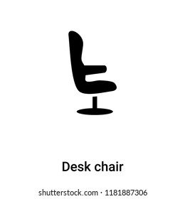 Desk chair icon  vector isolated on white background, logo concept of Desk chair  sign on transparent background, filled black symbol