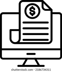 Diseño de icono de línea de la silla de escritorio