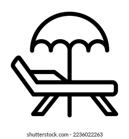 Desk Chair Vector Line Icon Design