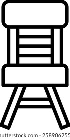 Desk Chair Vector Line Icon Design