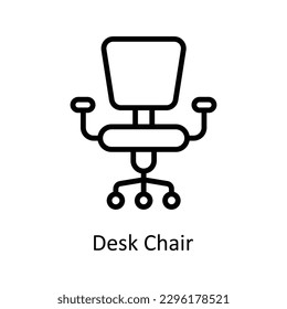 Desk Chair Vector   outline Icons. Simple stock illustration stock