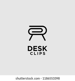 desk clips logo idea icon design vector