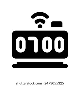 desk clock icon. vector glyph icon for your website, mobile, presentation, and logo design.