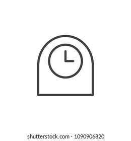 Desk clock outline icon. linear style sign for mobile concept and web design. Alarm Watch simple line vector icon. Symbol, logo illustration. Pixel perfect vector graphics