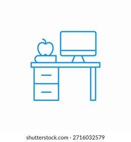 Schreibtisch Computer Apfel Symbol Vektor