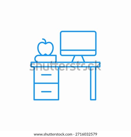 desk computer apple icon sign vector