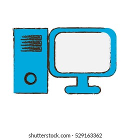 desk computer icon image vector illustration design 