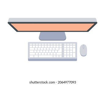 desk computer illustration over white