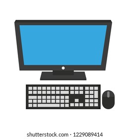 Desk computer isolated