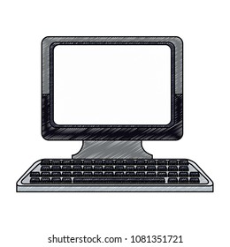 Desk computer symbol scribble