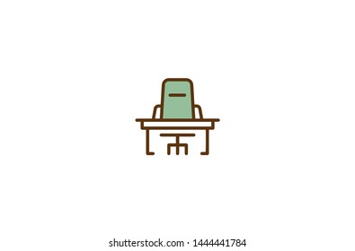 Desk concept icon in trendy flat style isolated on white background.Desk concept symbol. Vector illustration