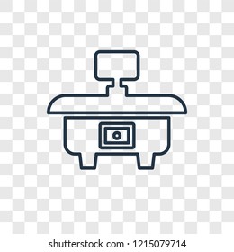 Desk concept vector linear icon isolated on transparent background, Desk concept transparency concept in outline style