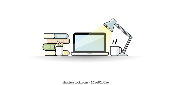 The desk consists of vector