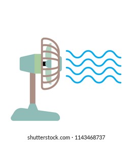 Desk Cooling Fan Vector Icon Illustrator