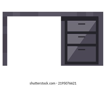 Desk, design of workplace in home office with modern equipment and objects