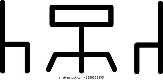 Desk Dining Table Outline Icon