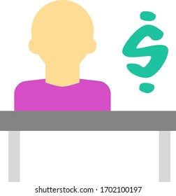 Schreibtisch-Dollar-Vektorgrafik-Symbol
