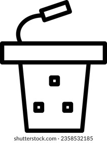 Desk Election Microphone Outline Icon