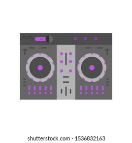 Desk elements of dj vector color illustration