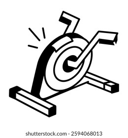 Desk exerciser icon in hand drawn style

