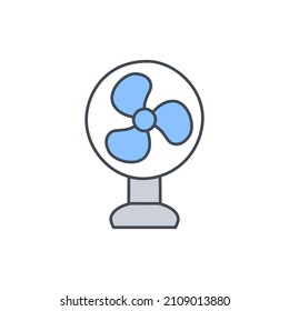 Desk Fan Icon in color icon, isolated on white background 
