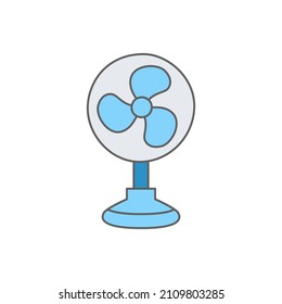 Desk Fan Icon In Color Icon, Isolated On White Background 