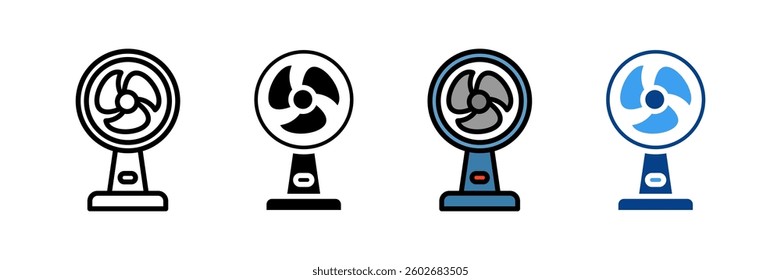 Desk Fan Icon Set Multiple Style Collection