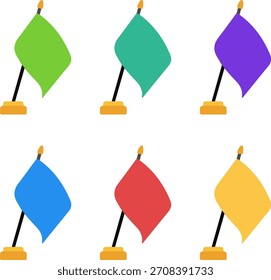 Conjunto de banderas de escritorio Colorido icono de Vector Colección aislada de fondo blanco