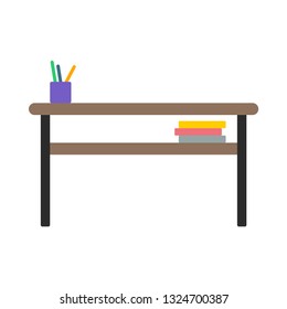 Desk flat icon.You can be used desk icon for several purposes like: websites, UI, UX, print templates, presentation templates, promotional materials, web and mobile phone apps
