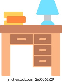 Desk Flat Illustration Vector Design