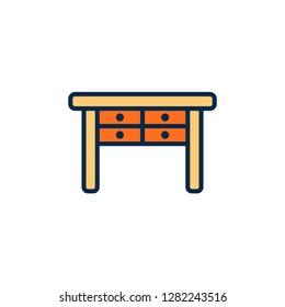 Desk flat vector icon sign symbol