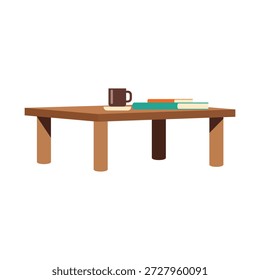 Ilustración vectorial plana de escritorio para la oficina en el hogar