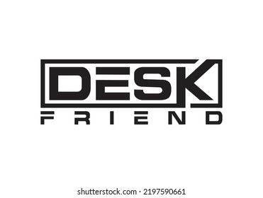 Desk Friend Logo Design For Multiuse Black and White
