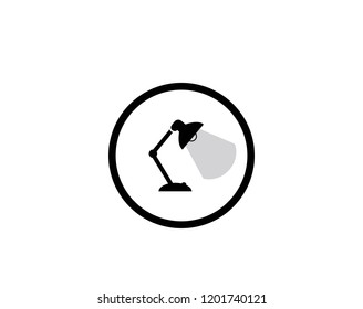 Desk furniture icon, lamp symbol, flat vector and trendy illustration sign