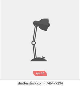Desk furniture icon, lamp symbol, flat vector and trendy illustration sign