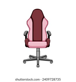 desk game chair cartoon. video screen, neon modern, esport cafe desk game chair sign. isolated symbol vector illustration