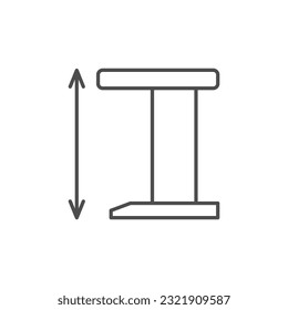 Icono de esquema de línea de altura del escritorio