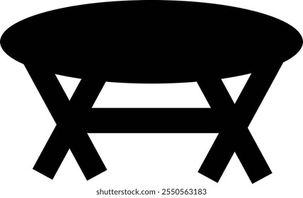 ícone da mesa sinal preto e vetor