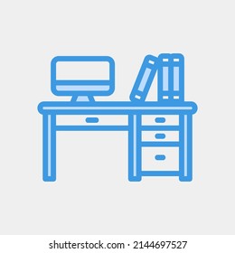 Icono de escritorio de estilo azul, uso para presentación de aplicación móvil del sitio web